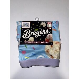 Breyers Women's Boyshort Panties Ice Cream Large Lavender Blue Gift Novelty NWT